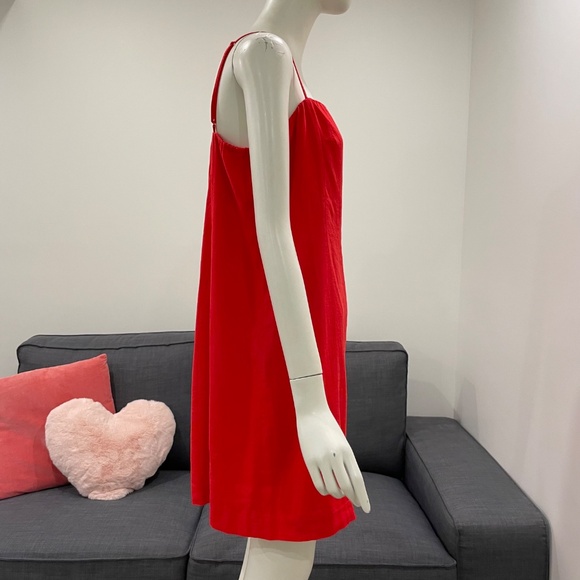 NWT GAP Linen-Blend Mini Dress Size Large Slipper Red - Picture 6 of 15